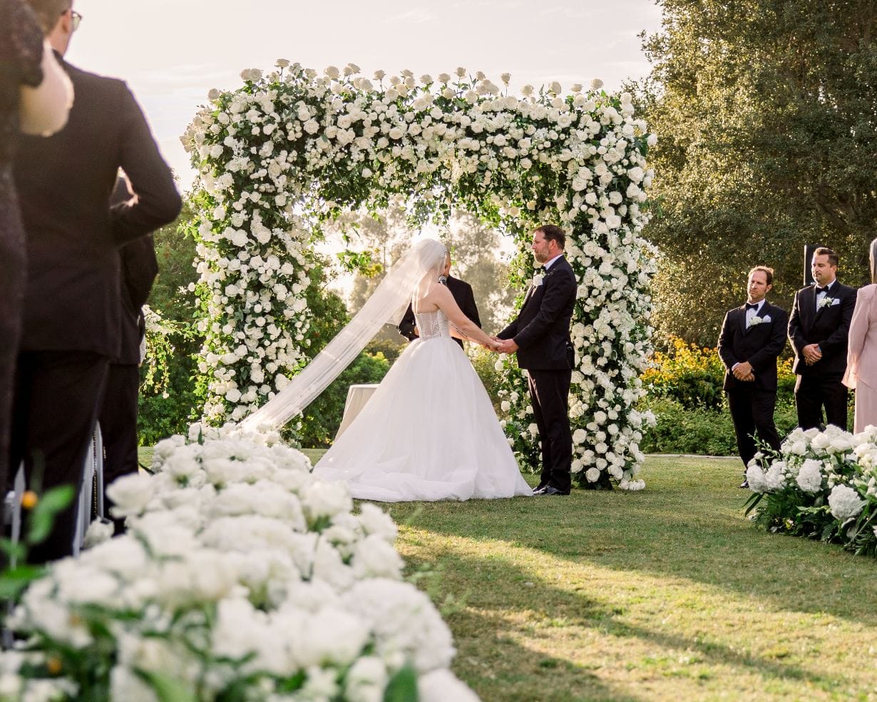 Rancho Valencia, Rancho Santa Fe, CA luxury wedding flowers by CHIC Flowers - arrangement 3